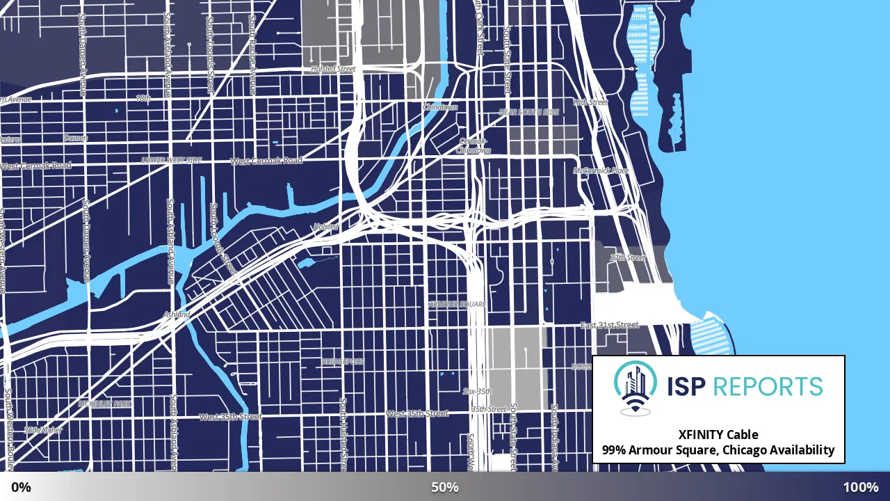 Armour Square, Chicago, IL map of internet availability