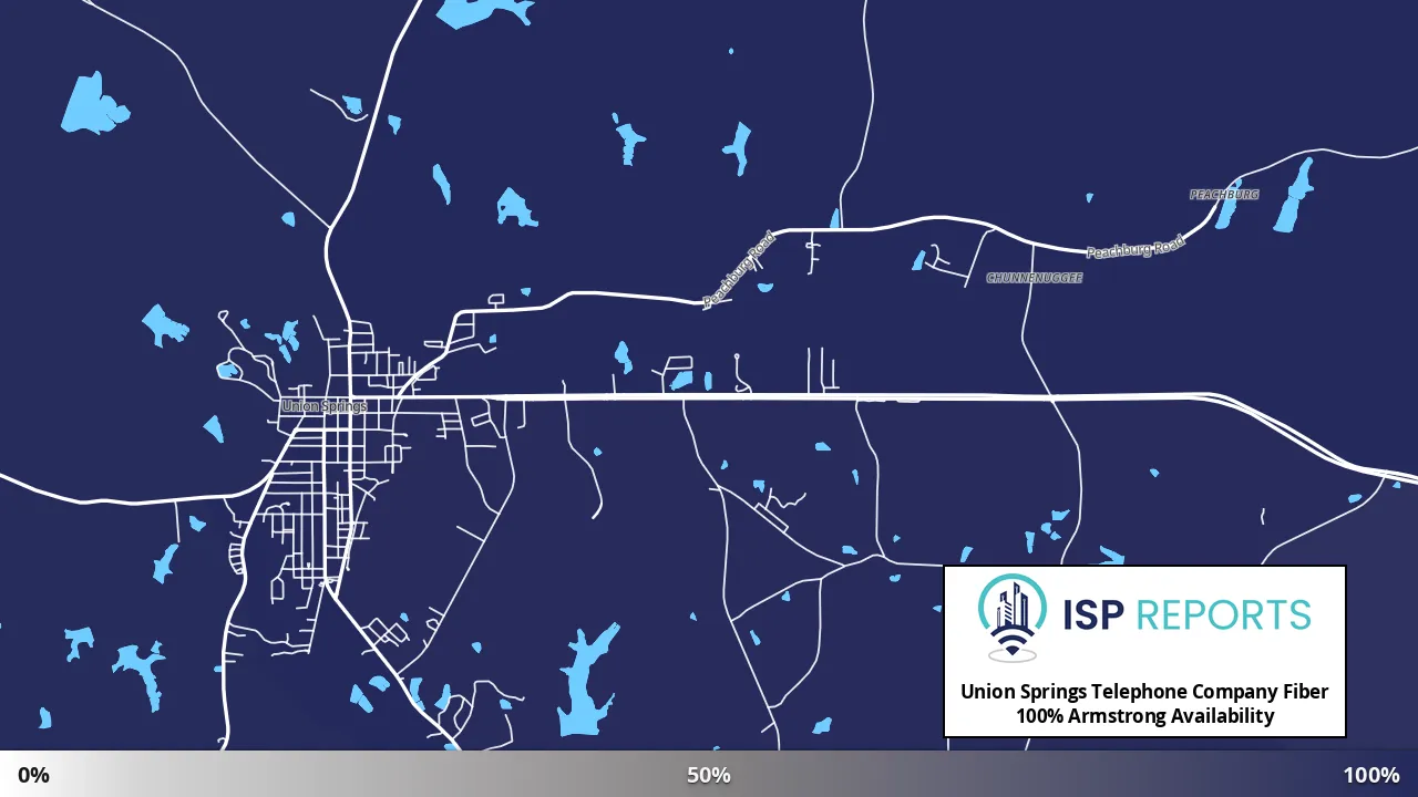 Armstrong, AL map of internet availability