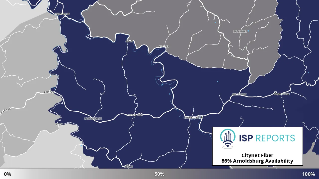Arnoldsburg, WV map of internet availability