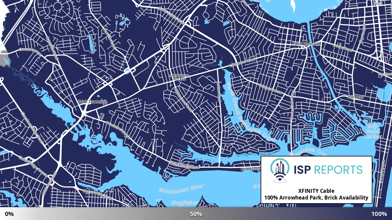 Arrowhead Park, Brick, NJ map of internet availability