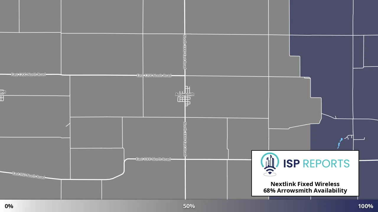 Arrowsmith, IL map of internet availability