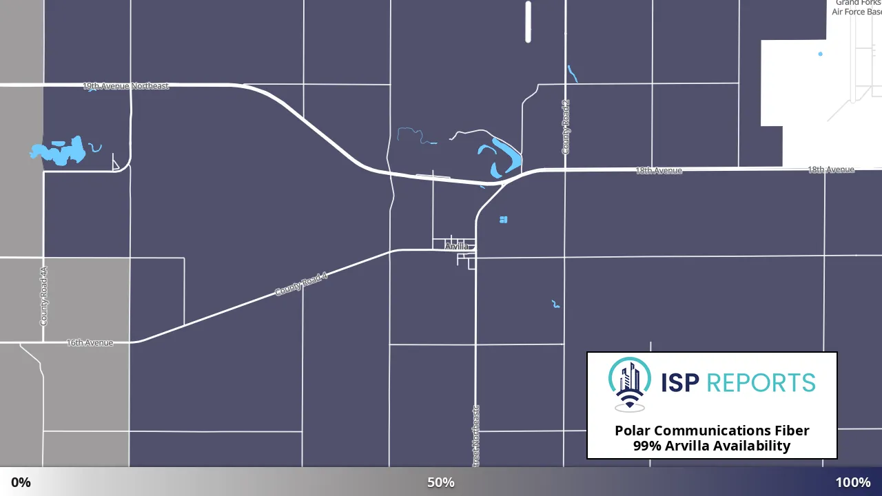 Arvilla, ND map of internet availability