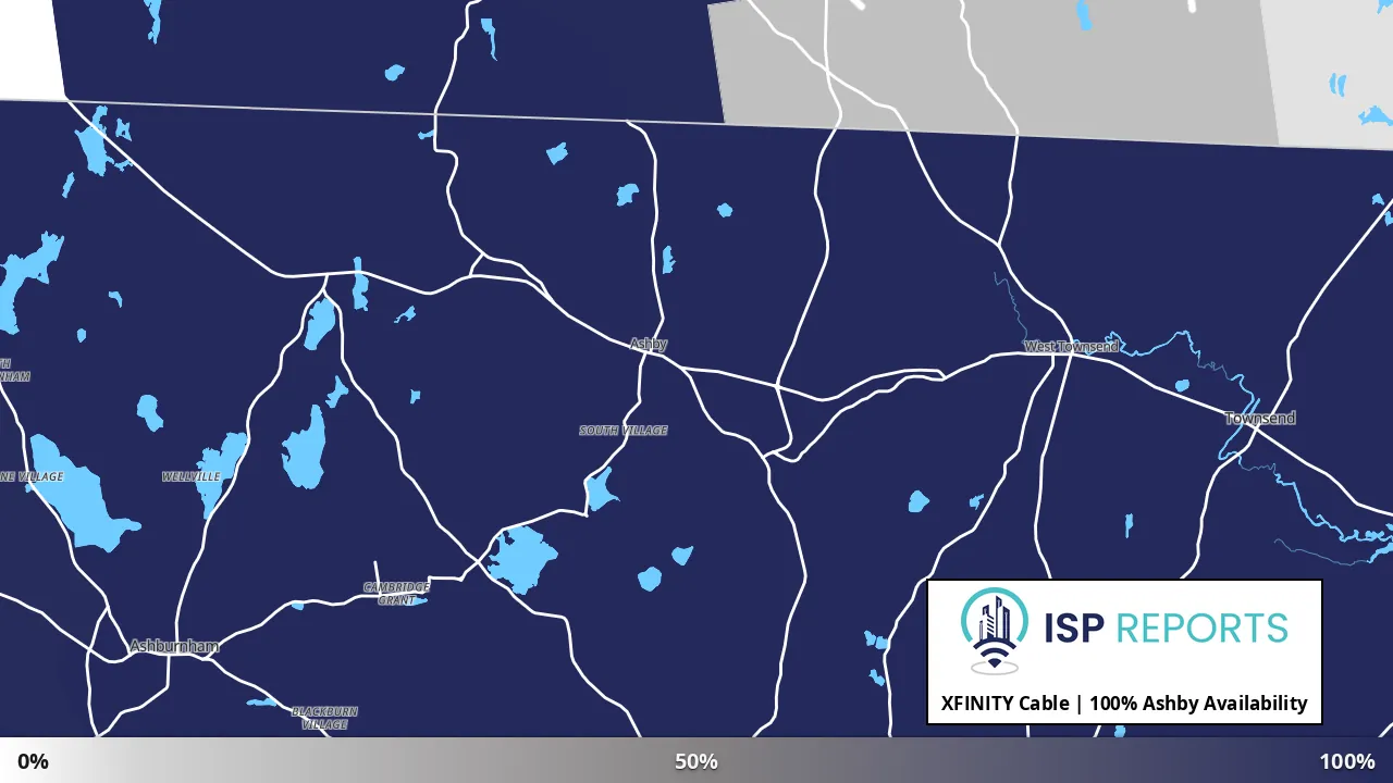 Ashby, MA map of internet availability