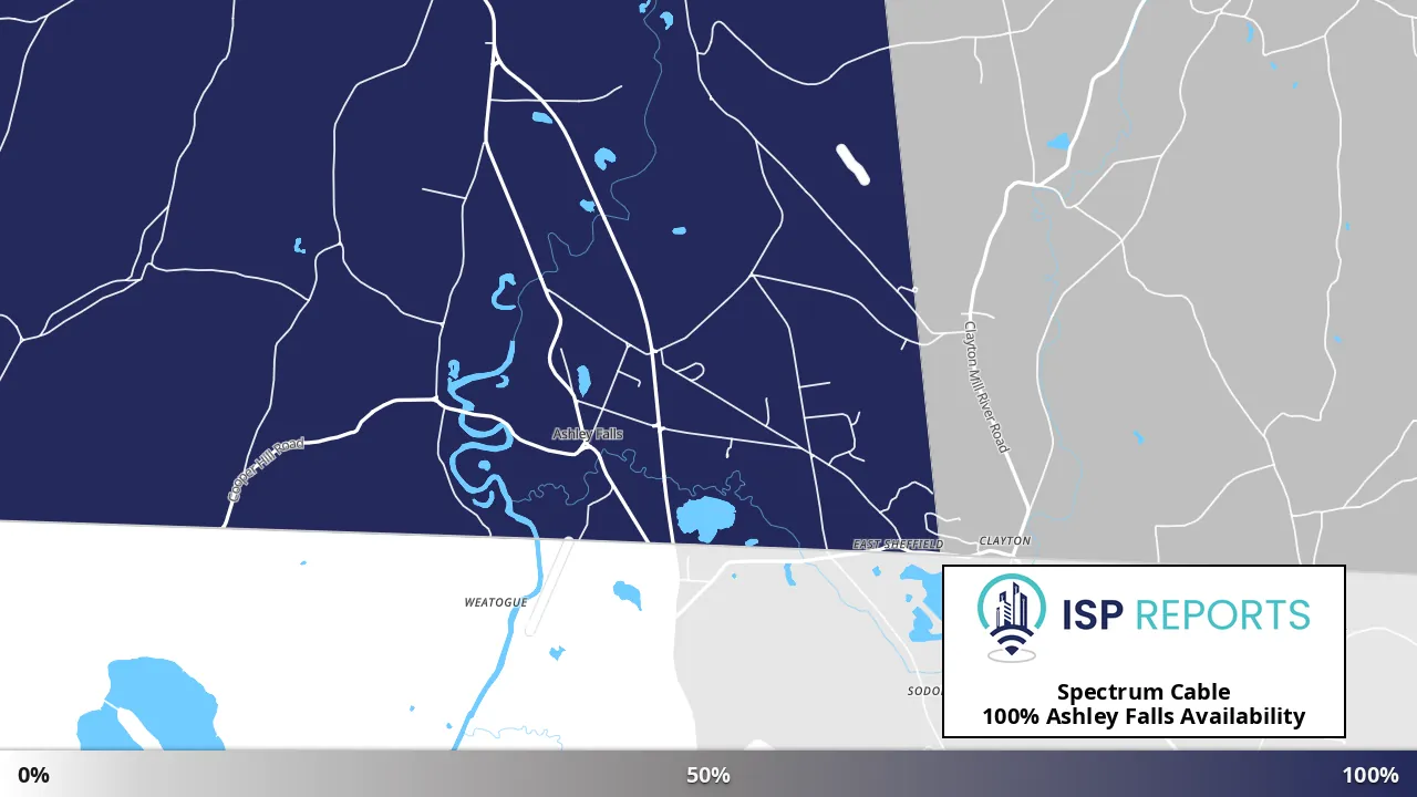 Ashley Falls, MA map of internet availability