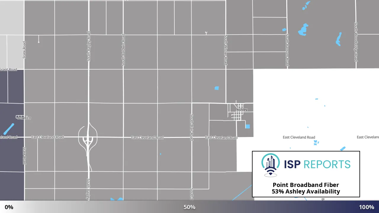 Ashley, MI map of internet availability