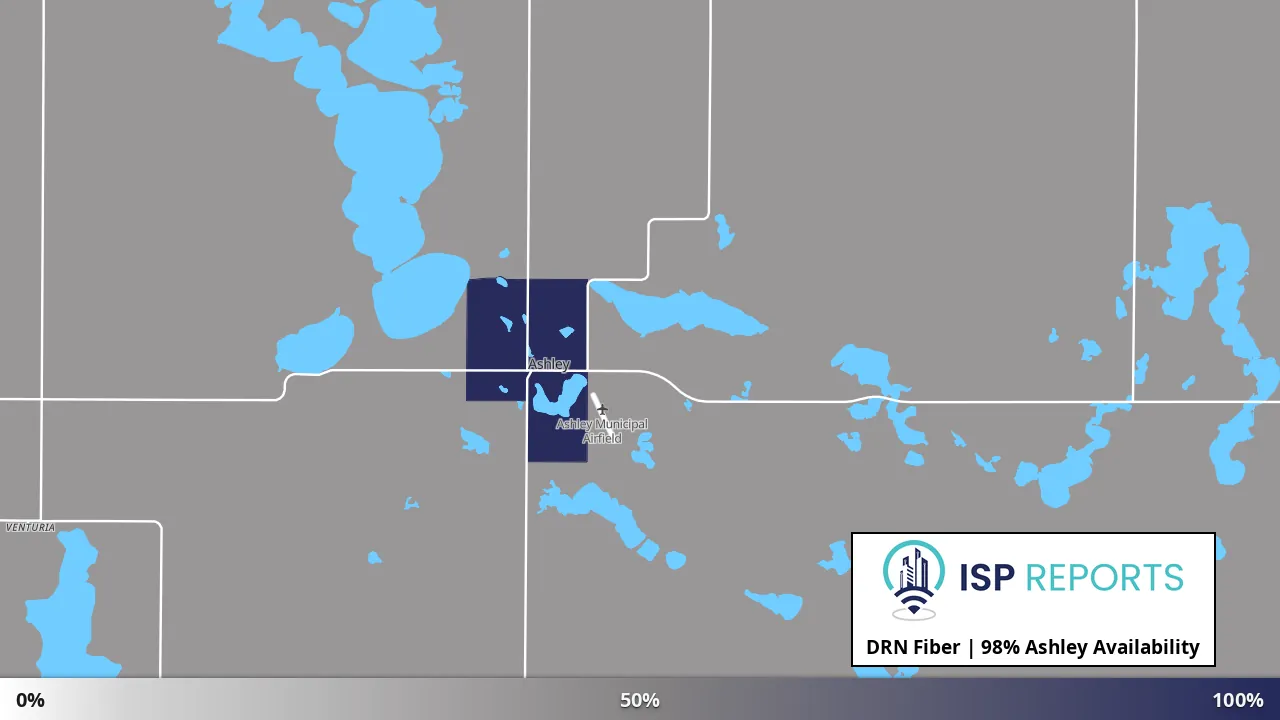 Ashley, ND map of internet availability