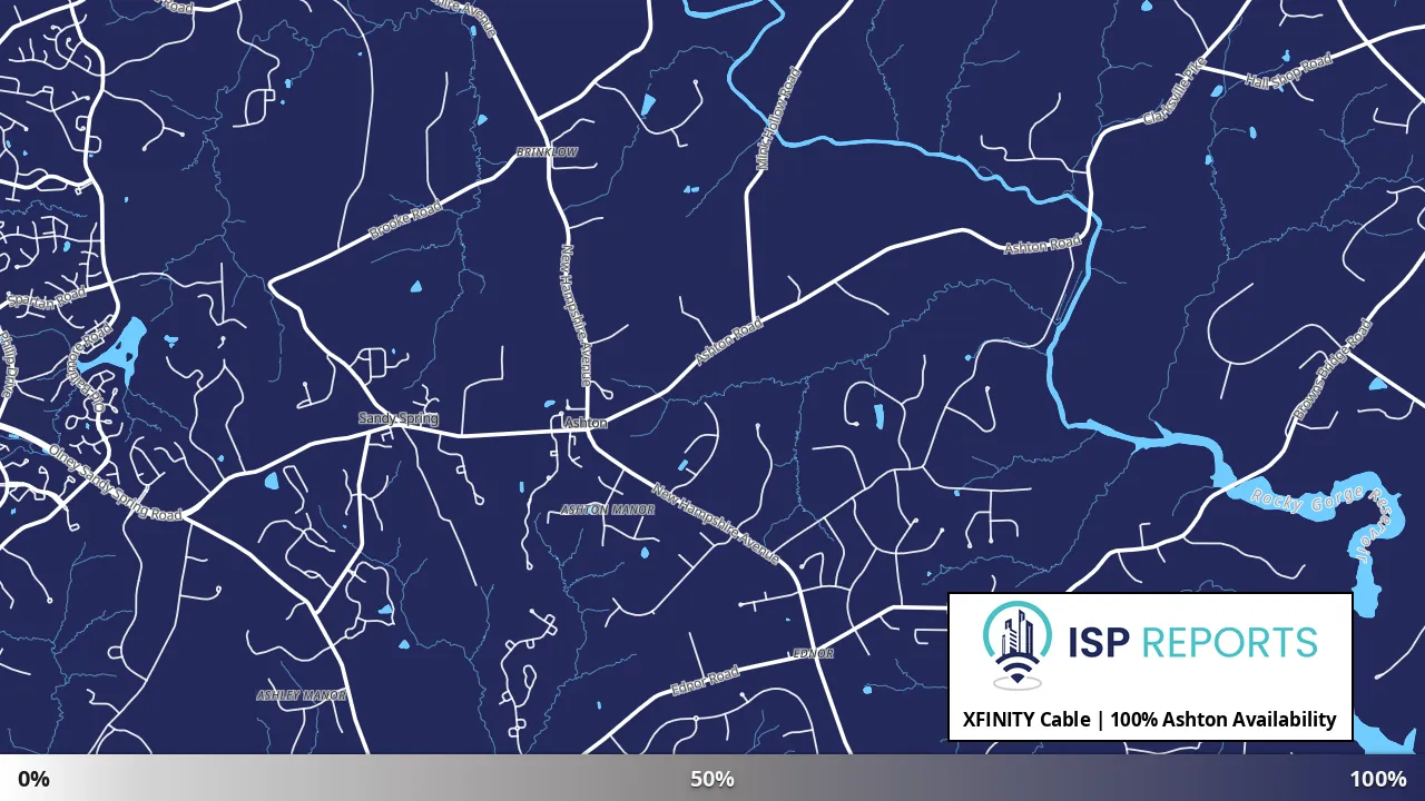 Ashton, MD map of internet availability