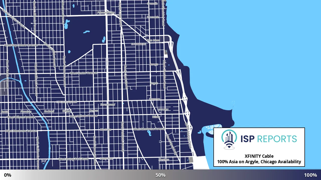 Asia on Argyle, Chicago, IL map of internet availability