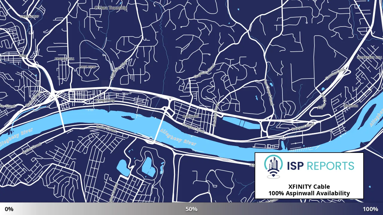 Aspinwall, PA map of internet availability