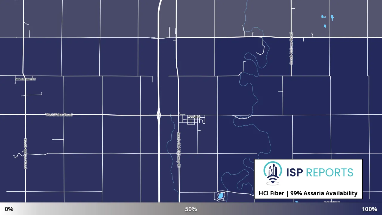 Assaria, KS map of internet availability