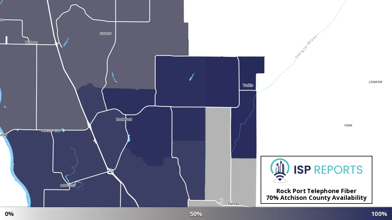 Atchison County, MO map of internet availability