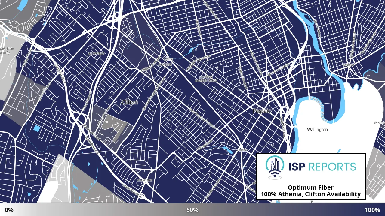 Athenia, Clifton, NJ map of internet availability