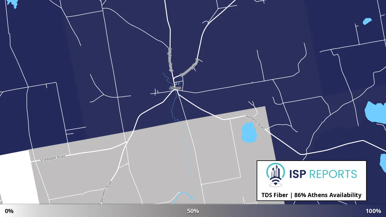 Athens, ME map of internet availability