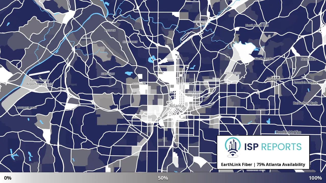 Atlanta, GA map of internet availability