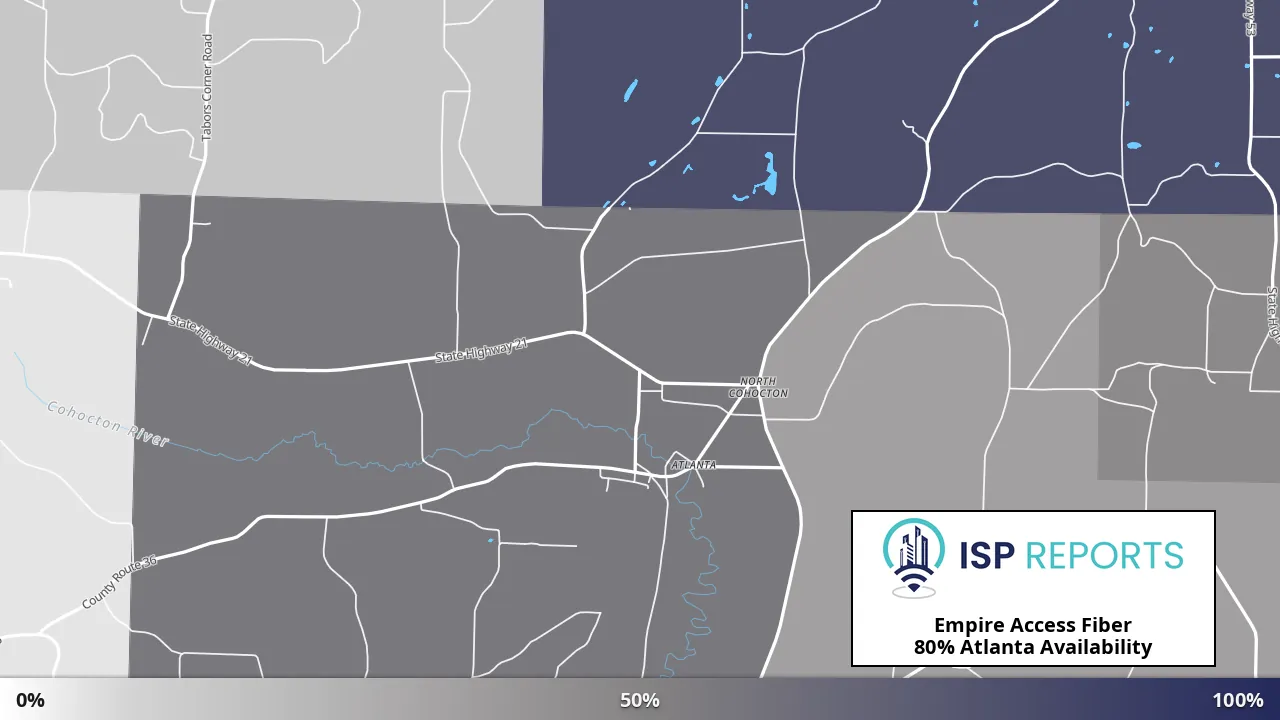 Atlanta, NY map of internet availability