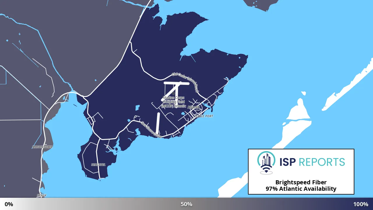 Atlantic, NC map of internet availability