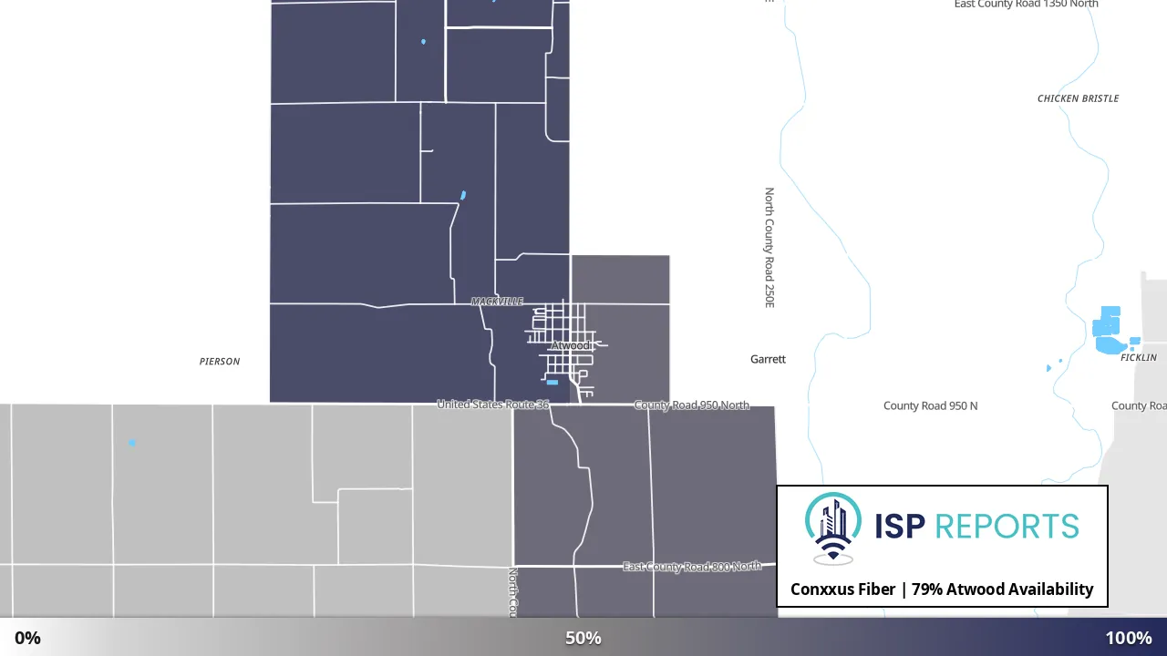 Atwood, IL map of internet availability