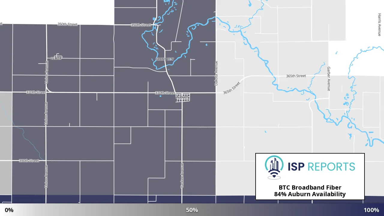 Auburn, IA map of internet availability