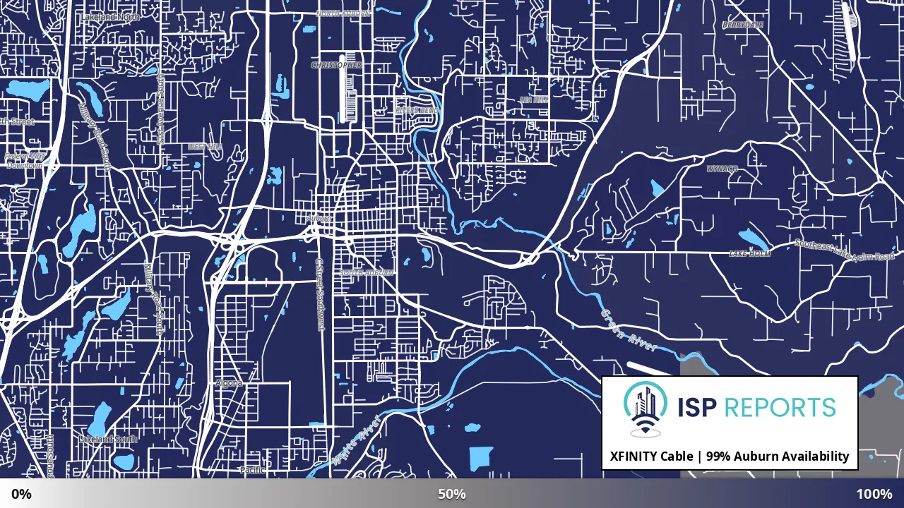 Auburn, WA map of internet availability