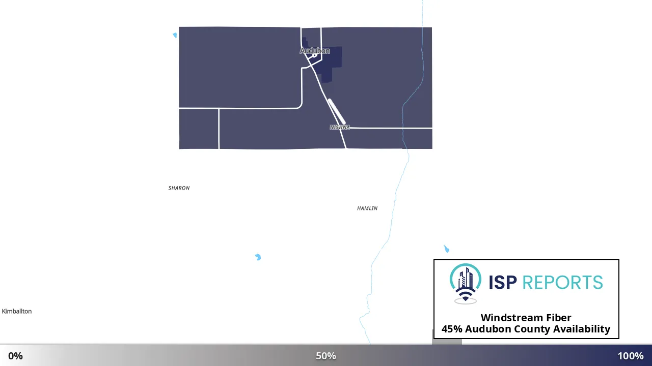 Audubon County, IA map of internet availability