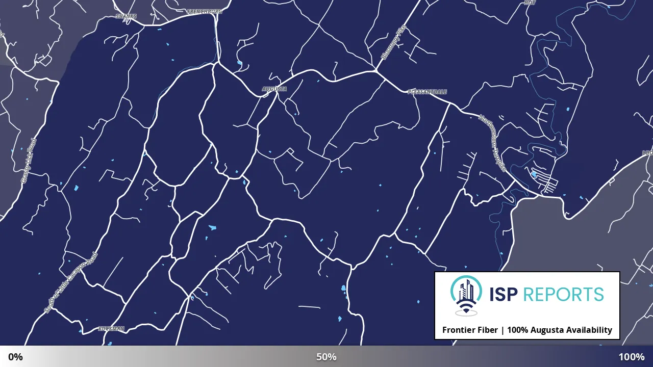 Augusta, WV map of internet availability