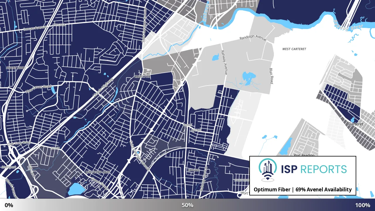 Avenel, NJ map of internet availability