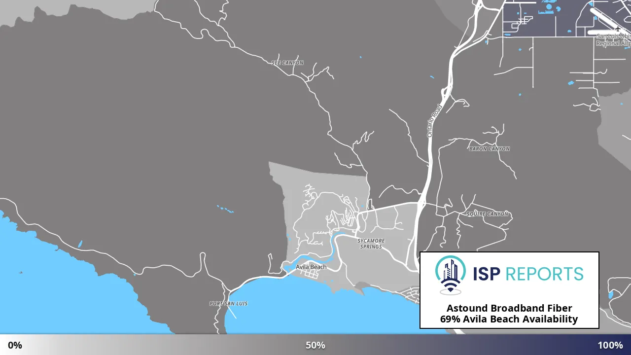 Avila Beach, CA map of internet availability