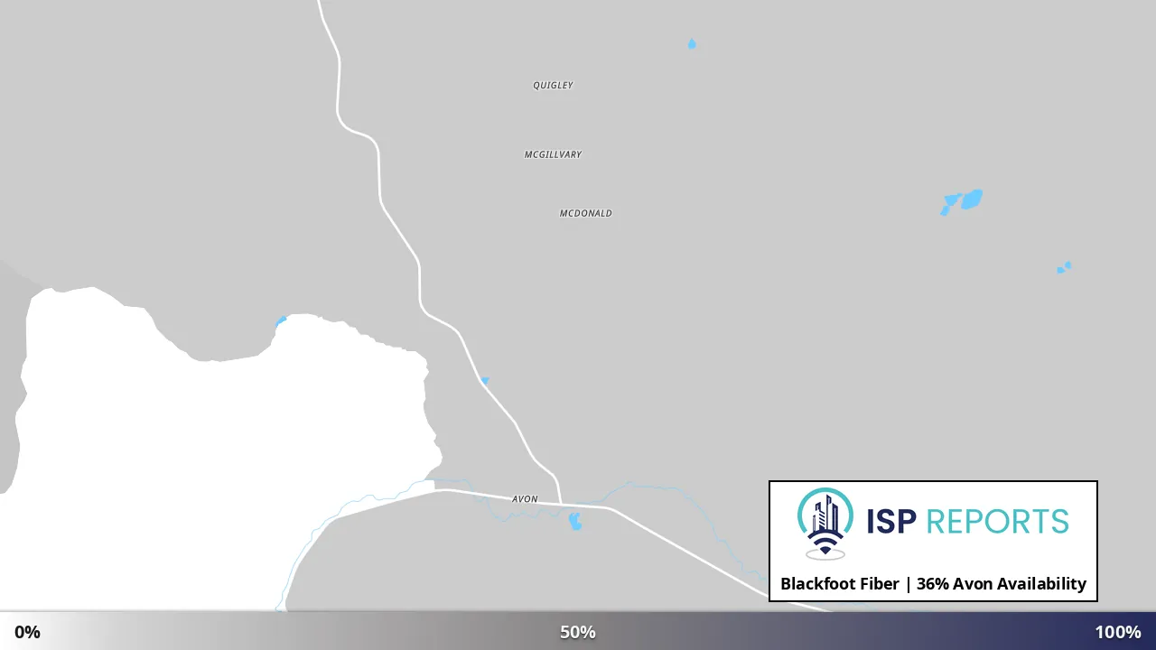 Avon, MT map of internet availability