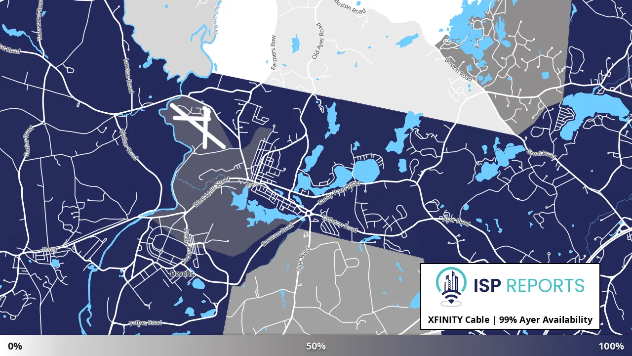 Ayer, MA map of internet availability