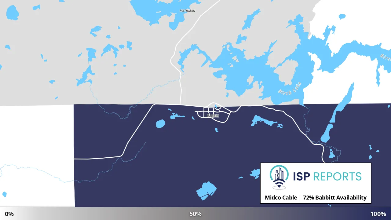 Babbitt, MN map of internet availability