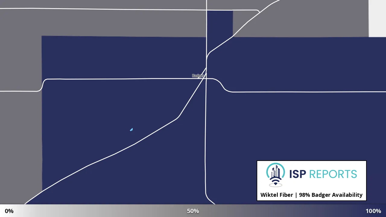 Badger, MN map of internet availability