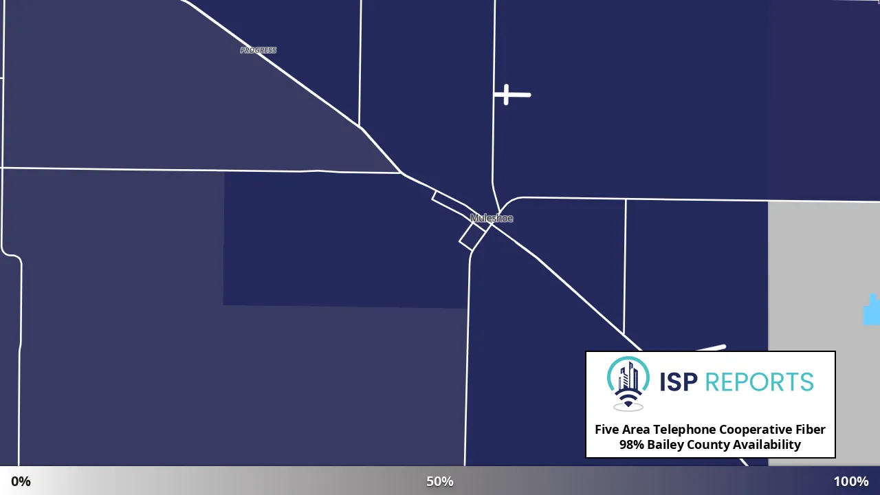 Bailey County, TX map of internet availability