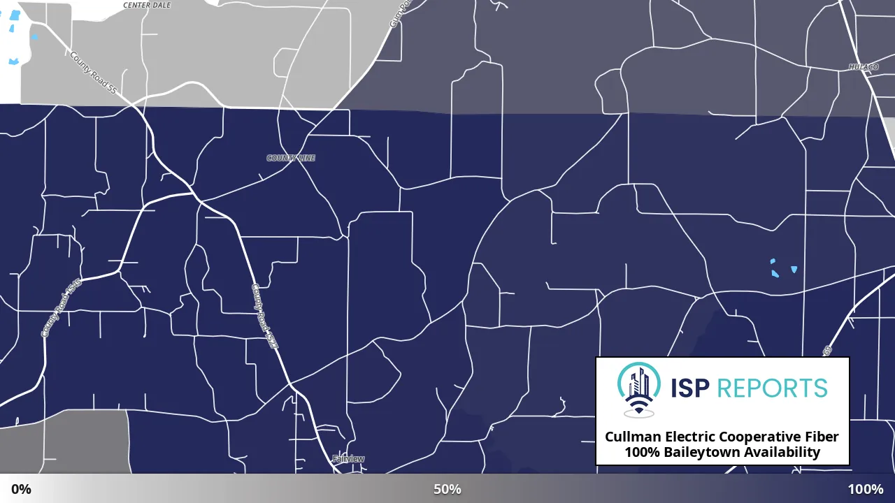 Baileytown, AL map of internet availability