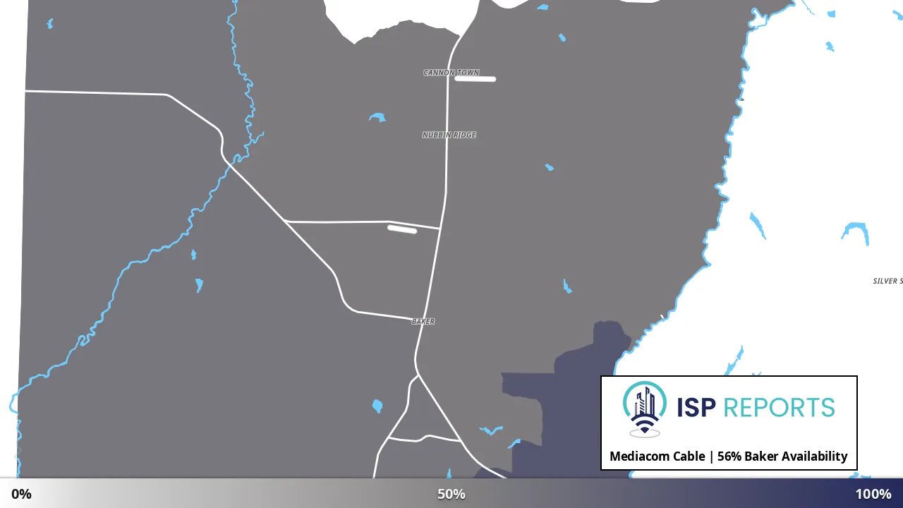 Baker, FL map of internet availability