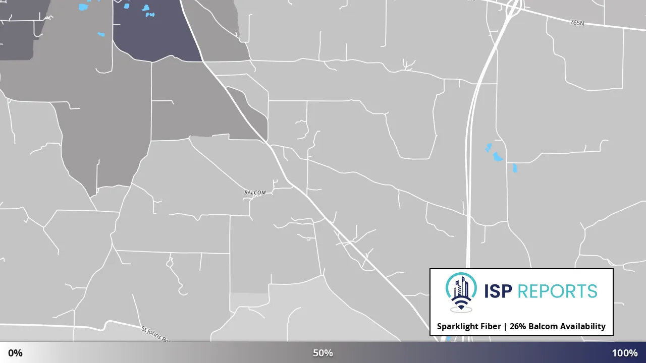 Balcom, IL map of internet availability