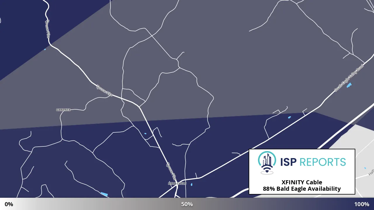 Bald Eagle, PA map of internet availability