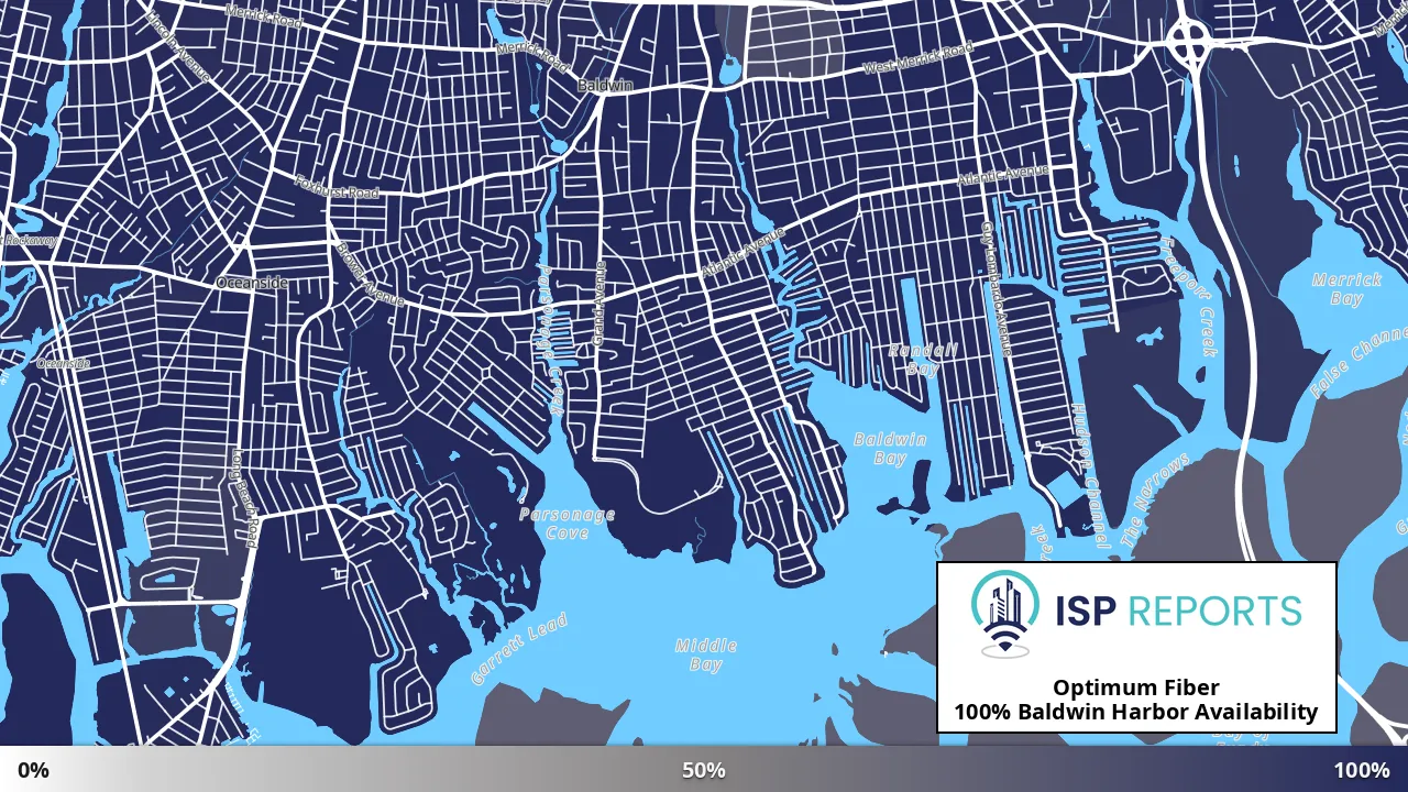 Baldwin Harbor, NY map of internet availability