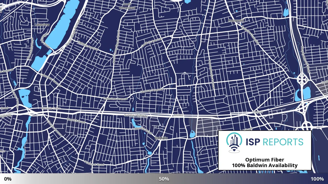 Baldwin, NY map of internet availability