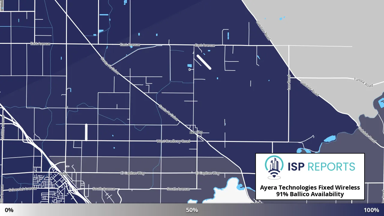 Ballico, CA map of internet availability