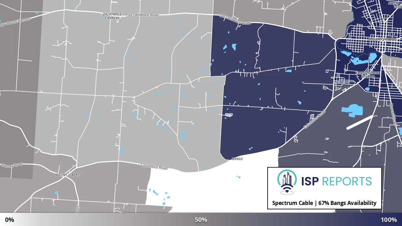 Bangs, OH map of internet availability