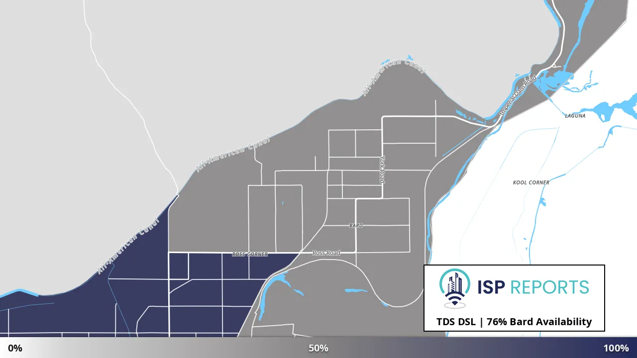 Bard, CA map of internet availability
