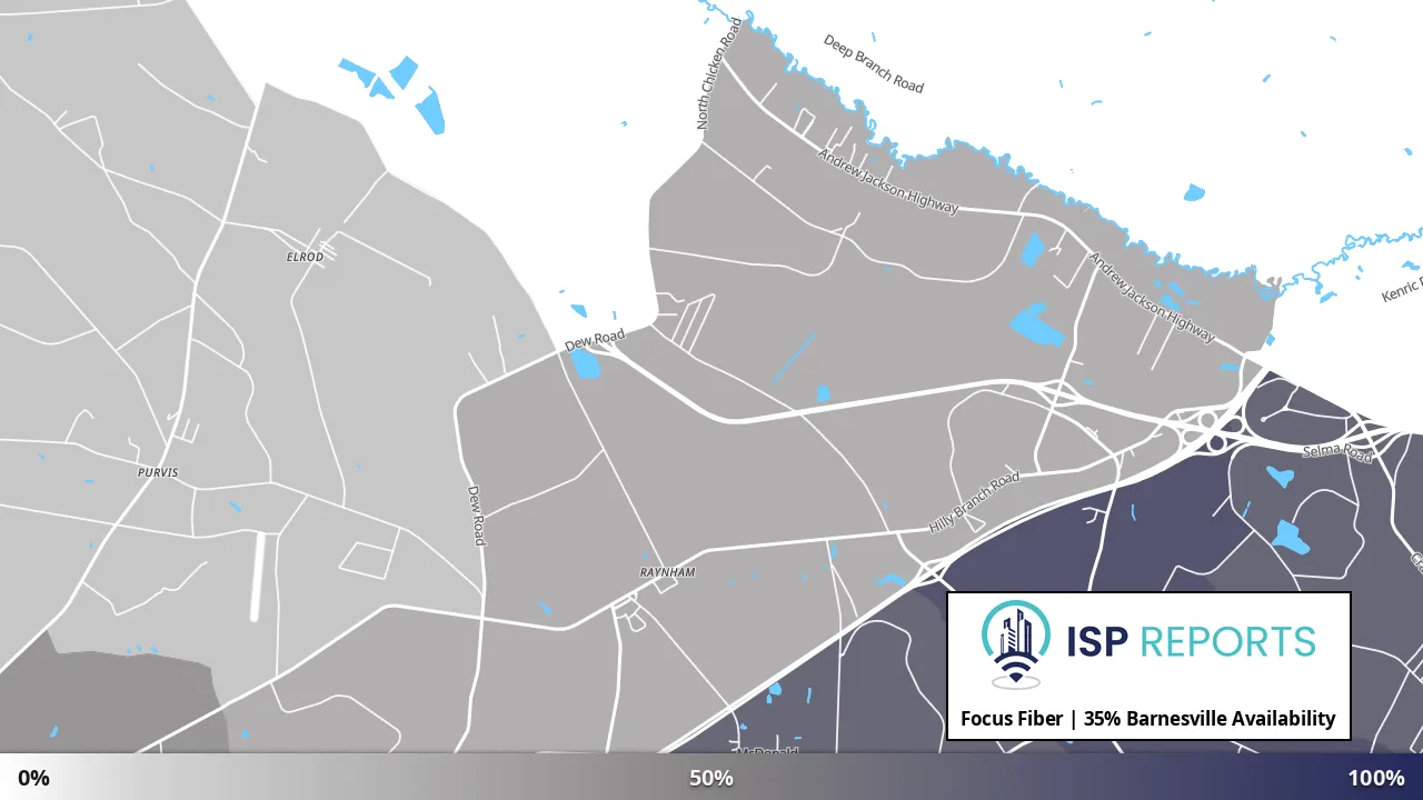 Barnesville, NC map of internet availability