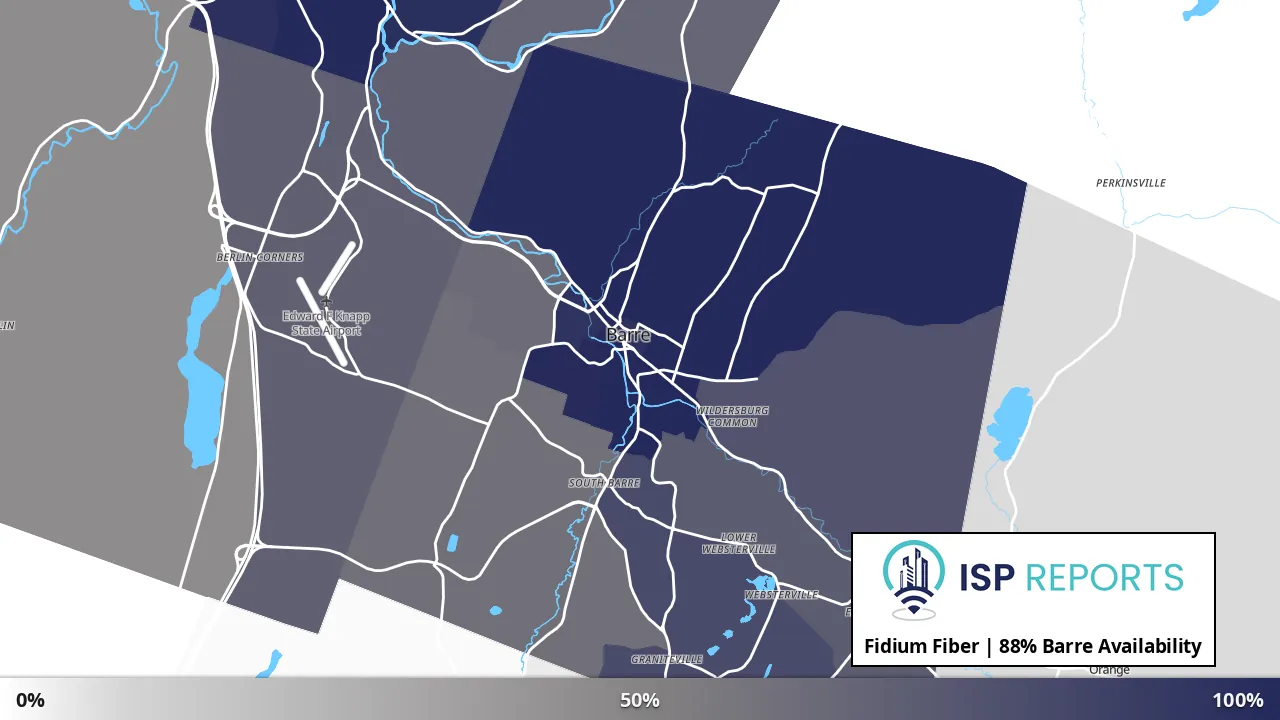 Barre, VT map of internet availability