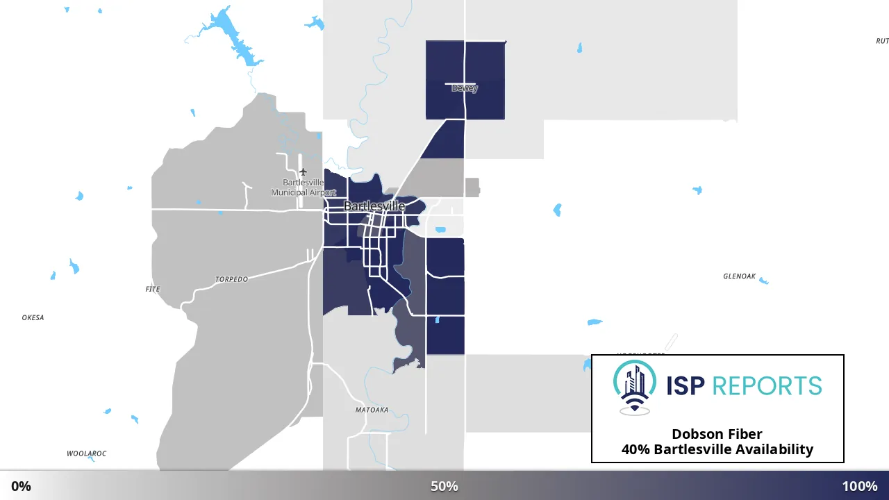 Bartlesville, OK map of internet availability