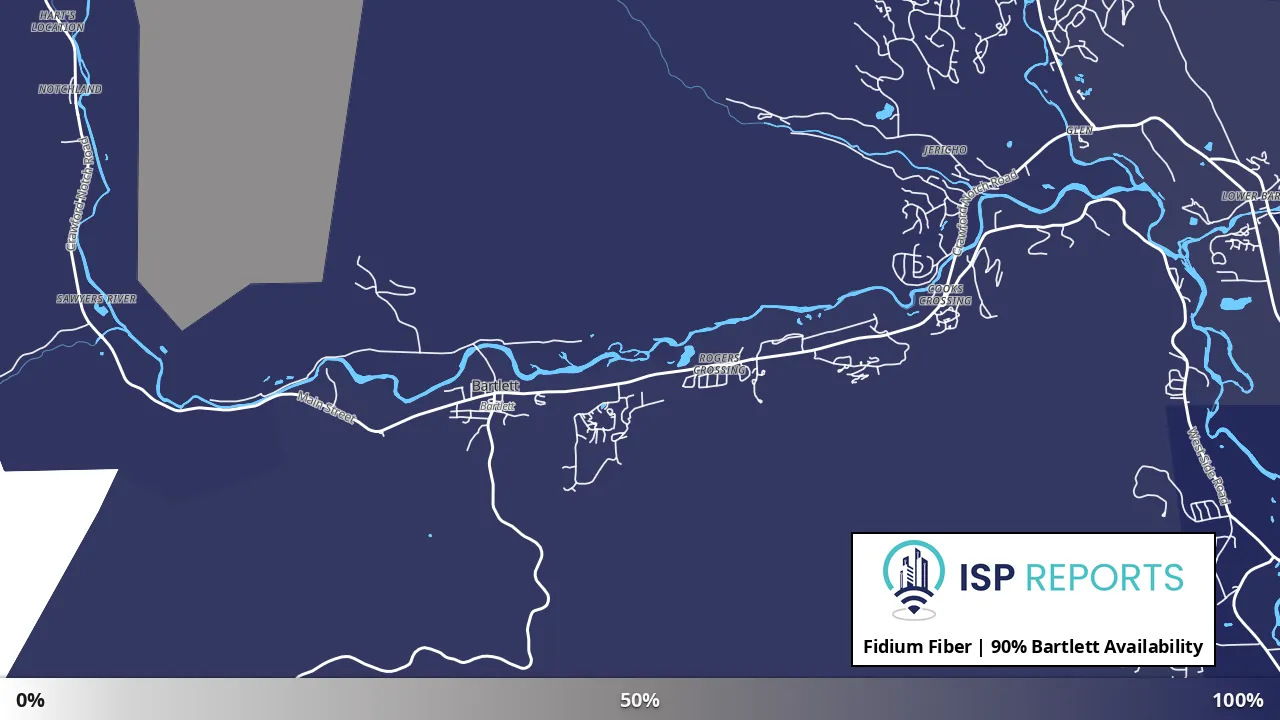 Bartlett, NH map of internet availability