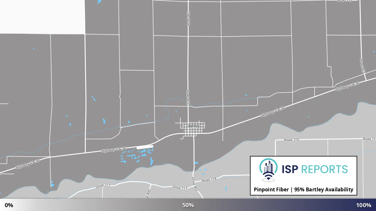 Bartley, NE map of internet availability