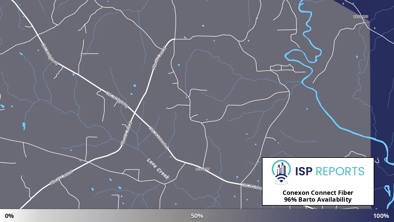 Barto, MS map of internet availability
