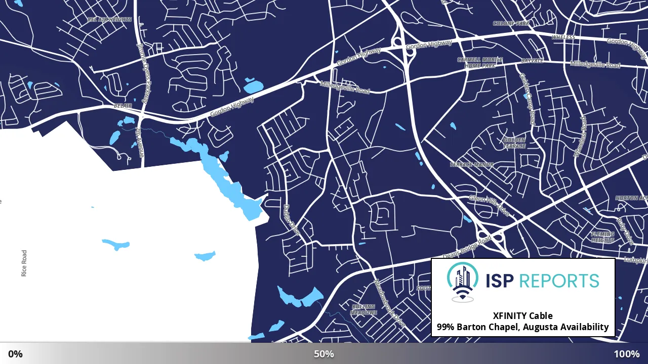 Barton Chapel, Augusta, GA map of internet availability