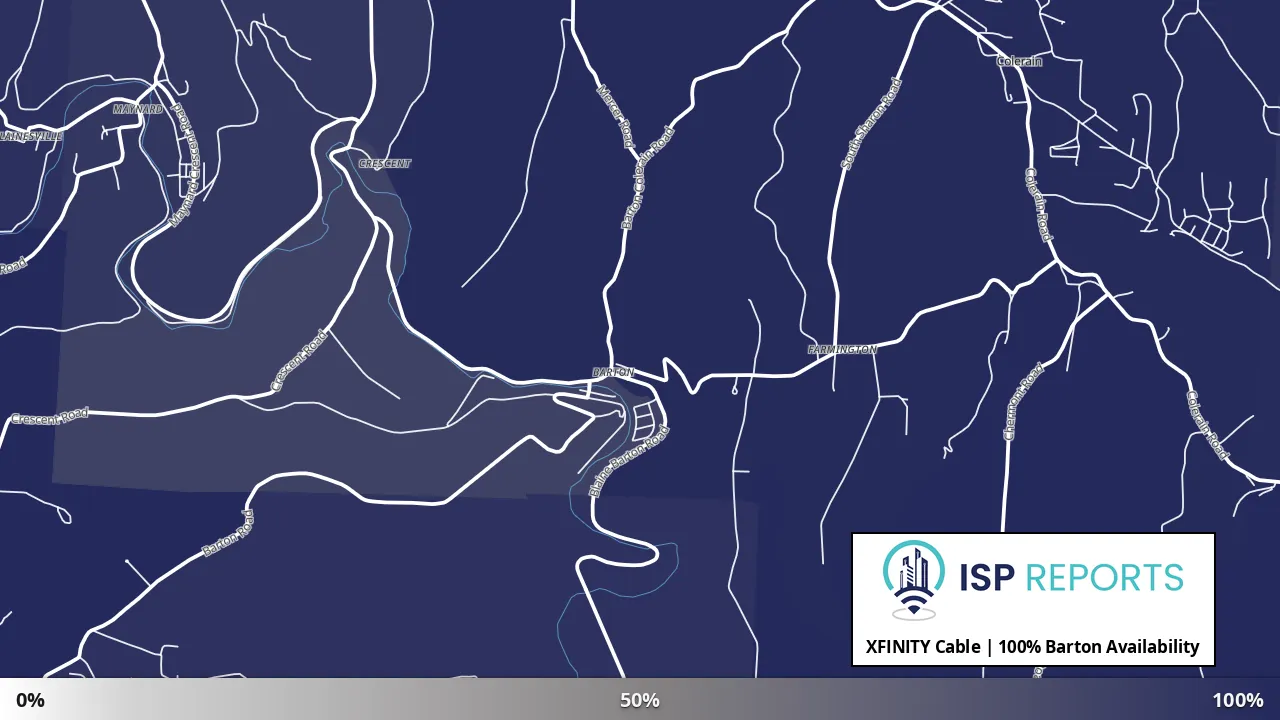 Barton, OH map of internet availability