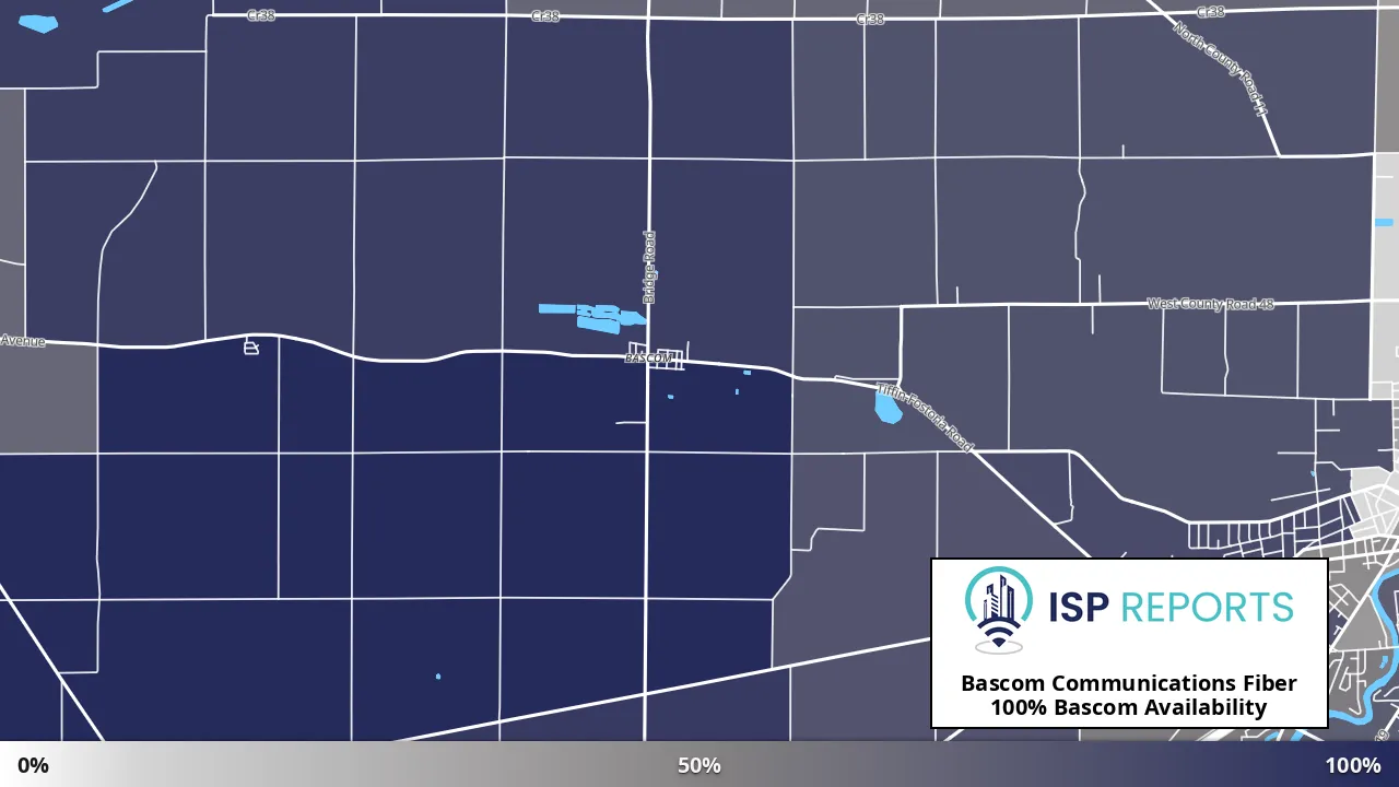 Bascom, OH map of internet availability